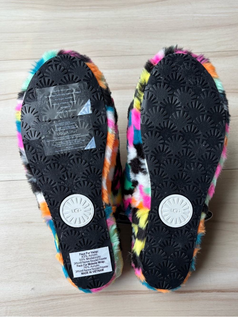 UGG Fluffy Retro Checkerboard Platform Slippers - Women’s 10US - NWT - Picture 4 of 5